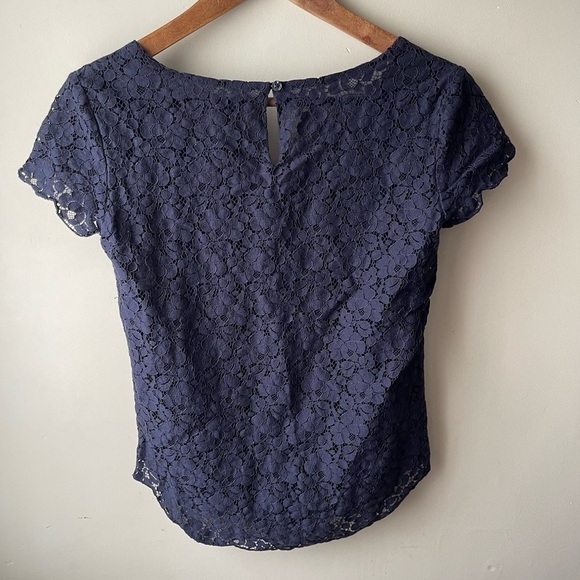 Aritzia TALULA Betsy Lace Top navy blue XS - Picture 3 of 9